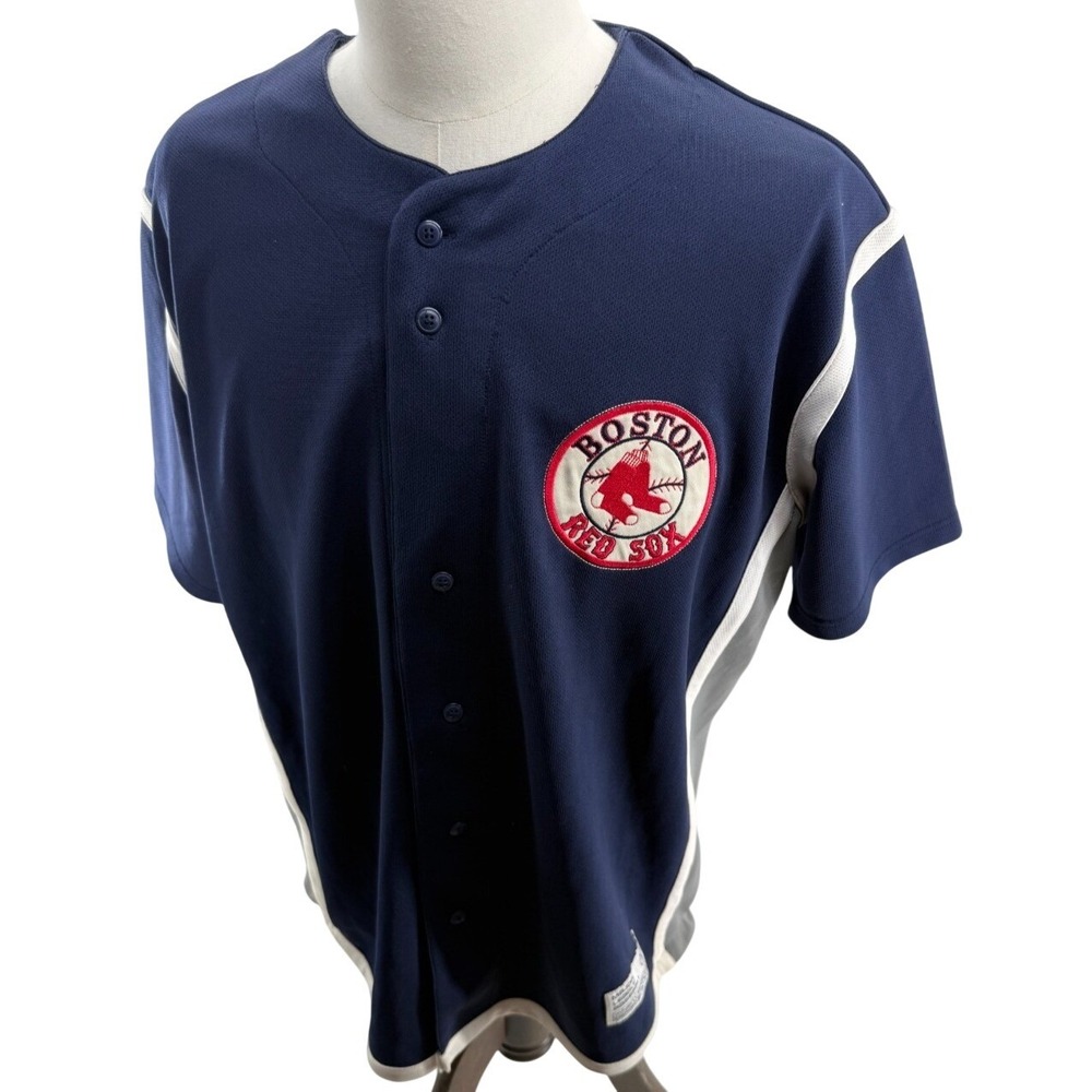 Dynasty Boston Red Sox MLB Baseball Jersey Navy Blue Mens Large Dynasty Series